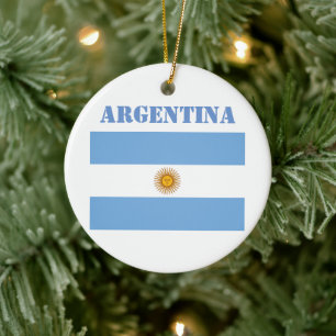 Argentinische Flagge Fußbälle Fußball Argentinisch Keramik Ornament