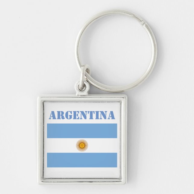 Argentinische Flagge Fußbälle Fußball Argentinisch Schlüsselanhänger (Vorne)
