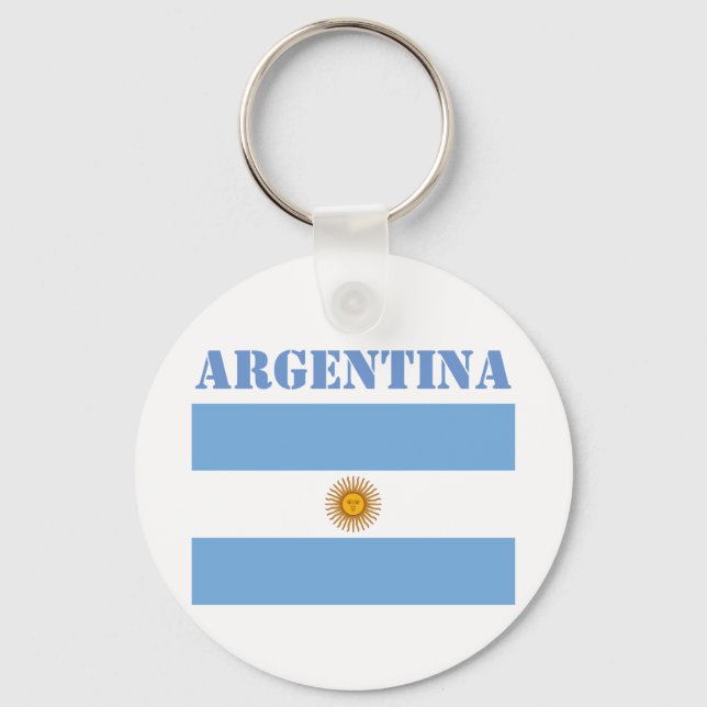 Argentinische Flagge Fußbälle Fußball Argentinisch Schlüsselanhänger (Vorderseite)