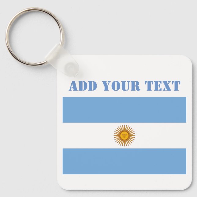 Argentinische Flagge Fußbälle Fußball Argentinisch Schlüsselanhänger (Vorderseite)