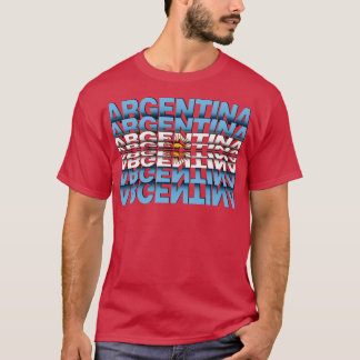 Argentinische Flagge Gedreht Texteffekt T-Shirt