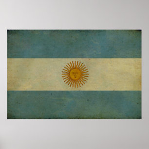Argentinische Flagge mit Vintagem Alter Poster