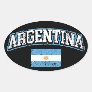Argentinische Flagge Ovaler Aufkleber