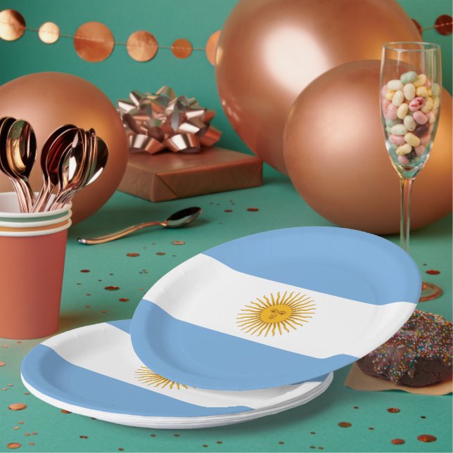 Argentinische Flagge Pappteller (Multi)
