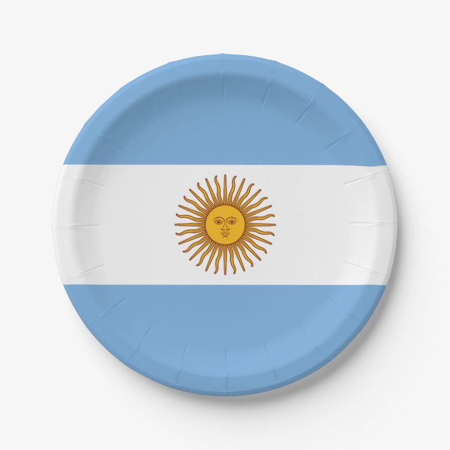 Argentinische Flagge Pappteller (Vorderseite)