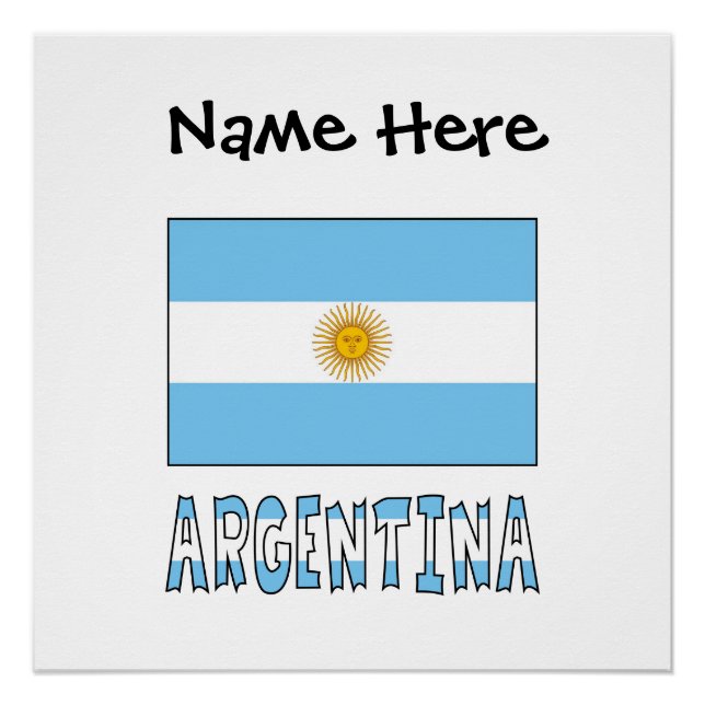 Argentinische Flagge Personalisiert Poster (Vorderseite)
