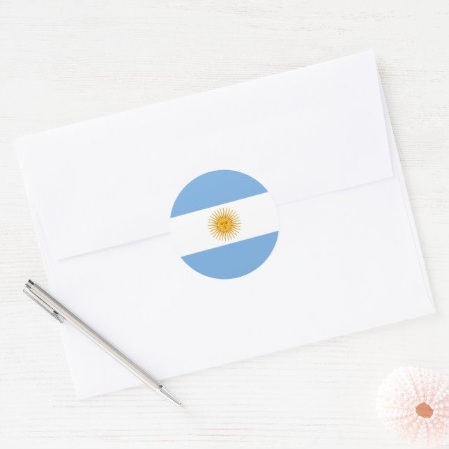 Argentinische Flagge Runder Aufkleber (Umschlag)