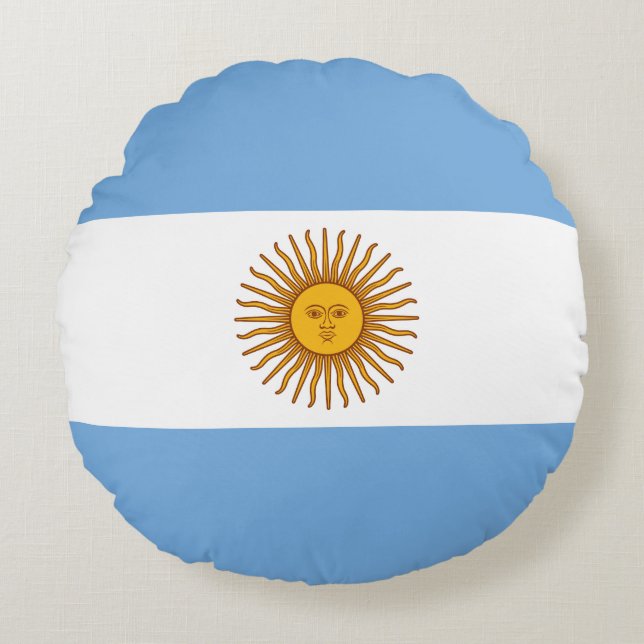 argentinische Flagge Rundes Kissen (Vorderseite)