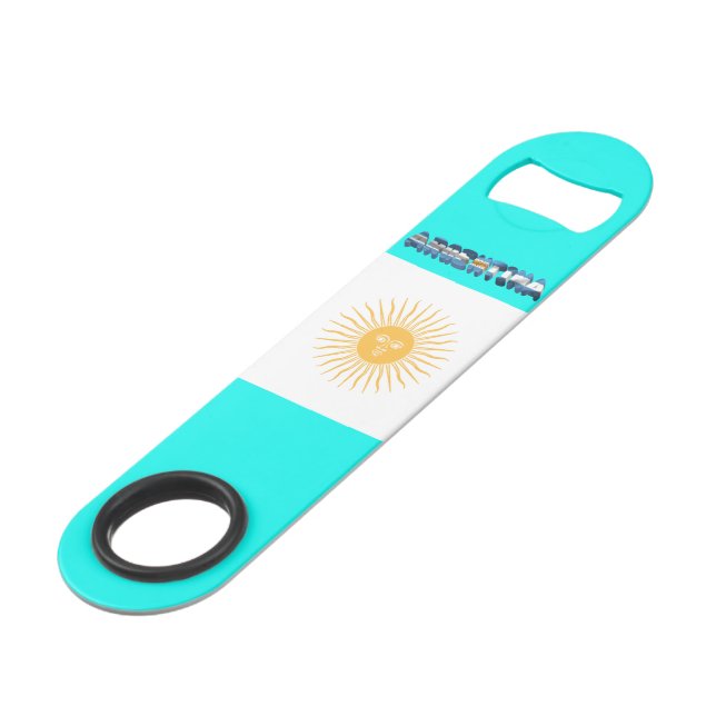 Argentinische Flagge Speed Flaschenöffner (Vorderseite Schrägansicht)