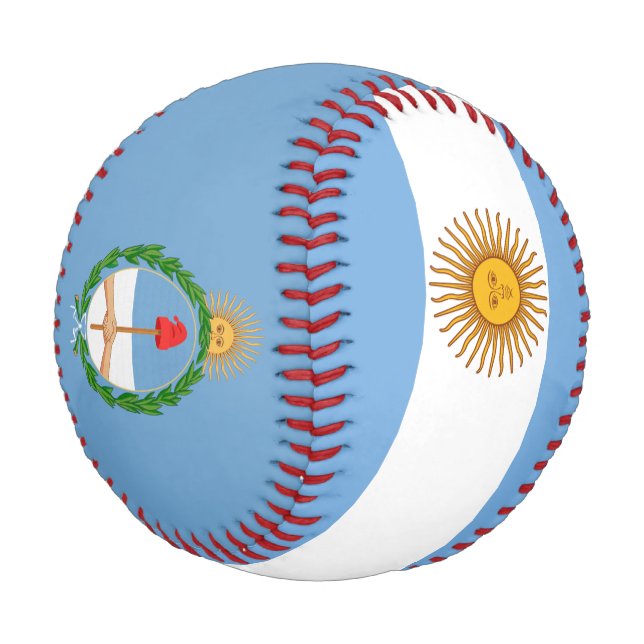Argentinische Flagge und Wappen Patriotisch Baseball (Schrägansicht)