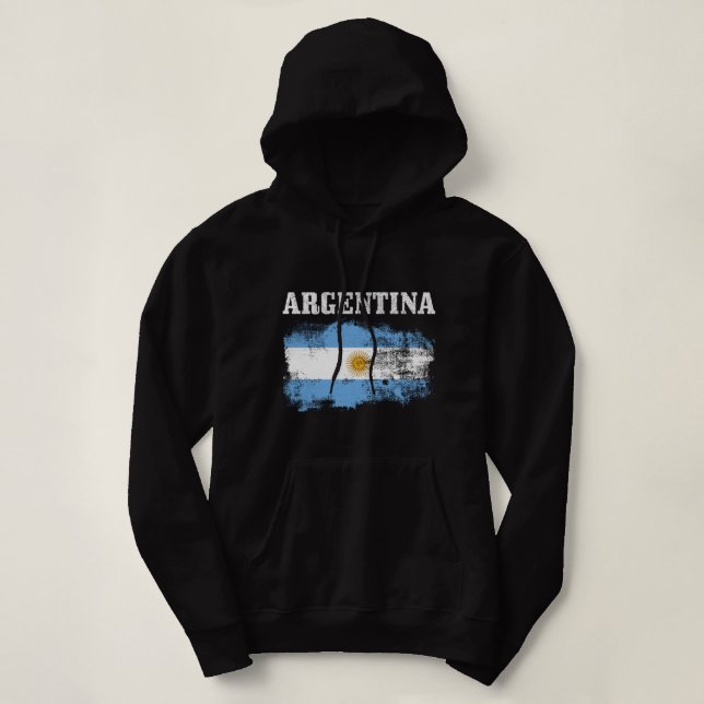 Argentinische Flagge Vintag argentinischer Stolz Hoodie (Design vorne)