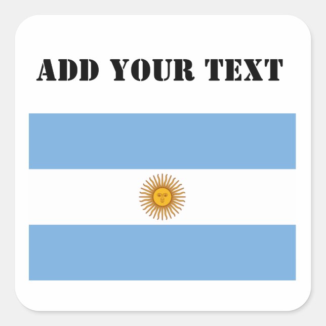 Argentinische Flagge Weltmeisterschaft Fußball-Fuß Quadratischer Aufkleber (Vorderseite)