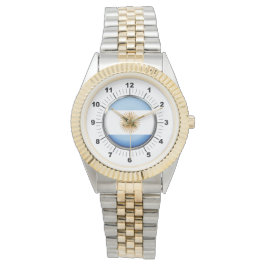 Argentinische Flagge - Zwei-Tonen-Armband-Uhr Armbanduhr