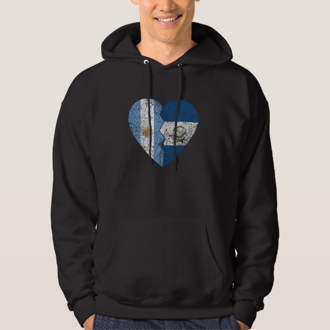 Argentinische Flaggen Guatemalas Herz Argentiniens Hoodie (Vorderseite)