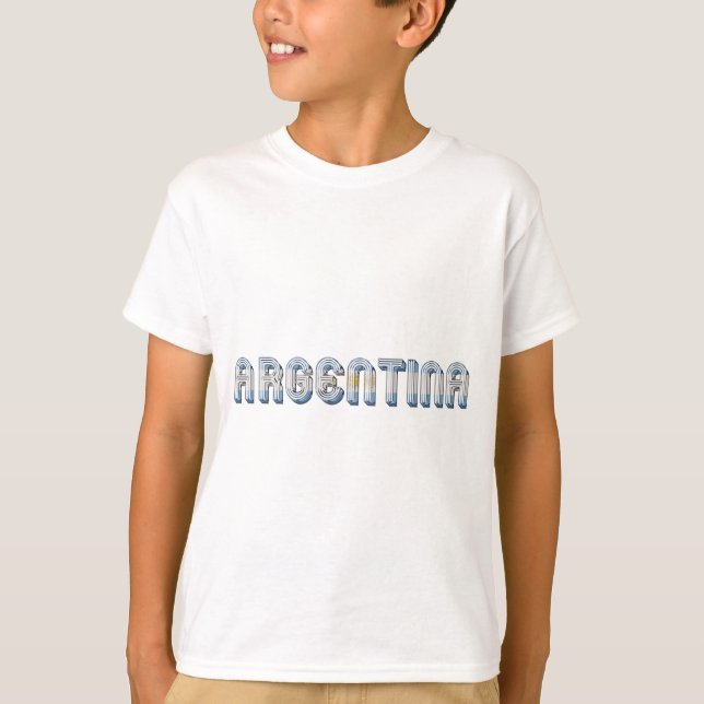 Argentinische Flaggenfarben Typografie T-Shirt (Vorderseite)