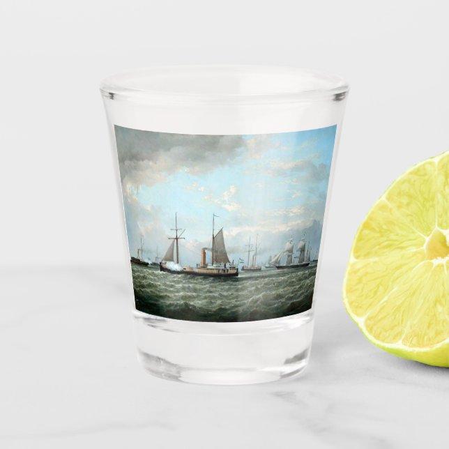 argentinische Flottenschiffe 1874 Schnapsglas (Vorderseite)