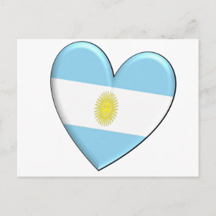 Argentinische Herzenflagge Postkarte