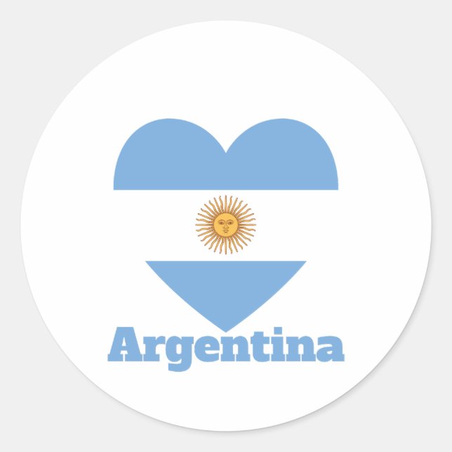Argentinische Herzenflagge Runder Aufkleber (Vorderseite)