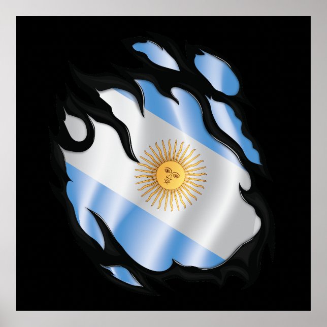 Argentinische Rippfahne Poster (Vorne)