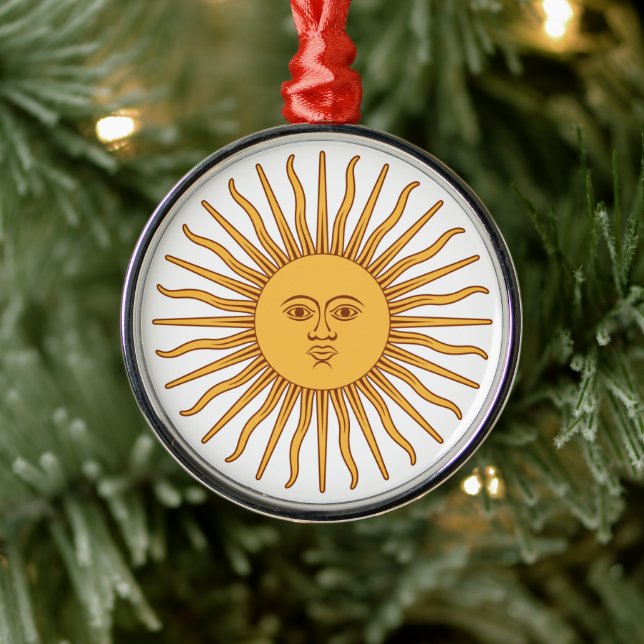 Argentinische Sonnenverzierung Keramik Ornament Aus Metall (Baum)