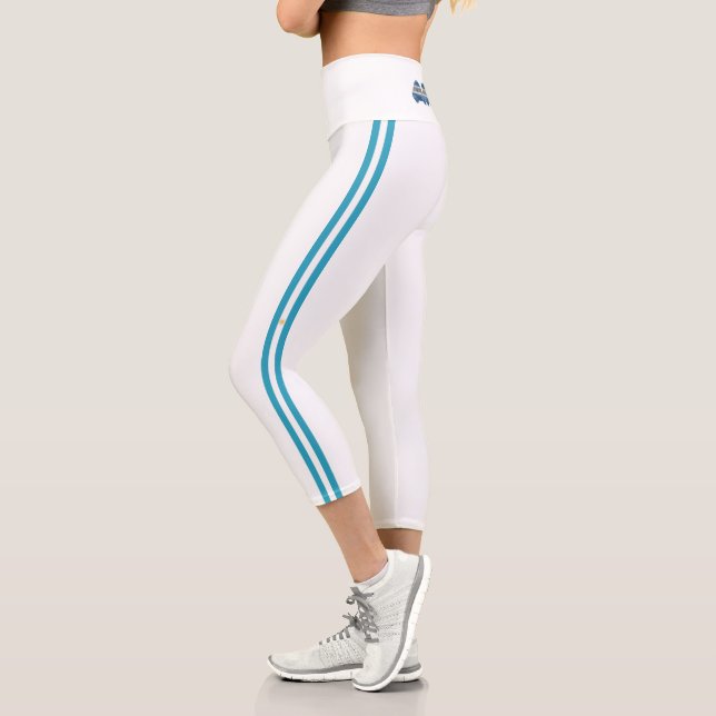 Argentinische Streifenflagge Capri Leggings (Links)