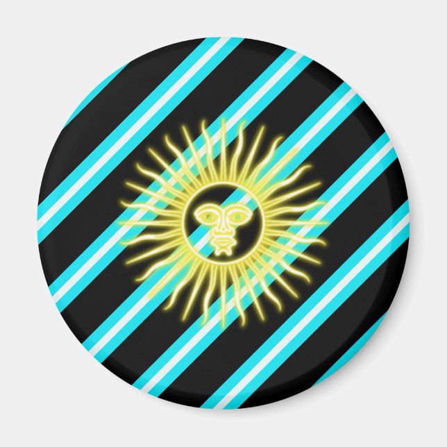 Argentinische Streifenflagge Magnet (Vorne)