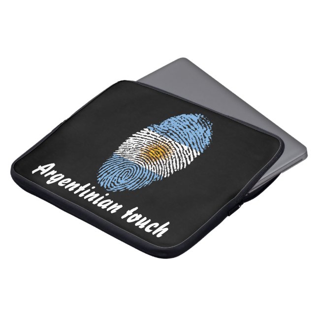Argentinische Touchfingerabdruckflagge Laptopschutzhülle (Vorne Oben)