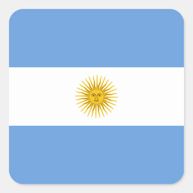 Argentinischer Flaggenaufkleber Quadratischer Aufkleber (Vorderseite)