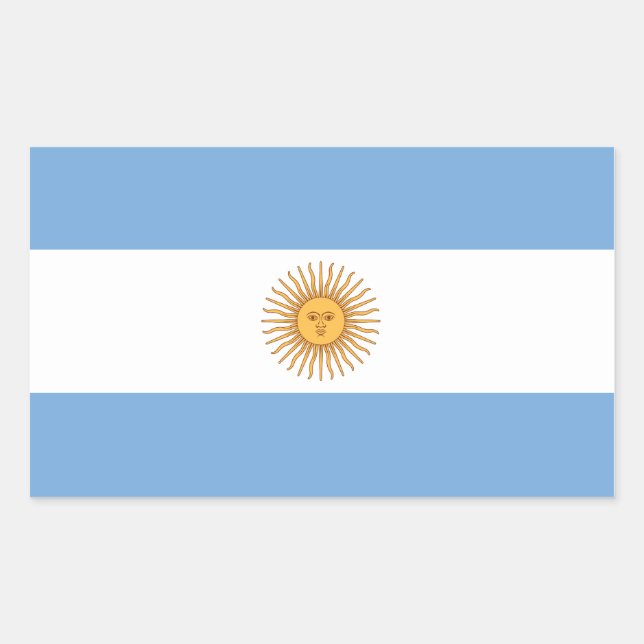 Argentinischer Flaggenaufkleber Rechteckiger Aufkleber (Vorderseite)
