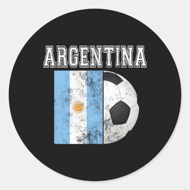 Argentinischer Flaggenfußball Futbol Football Runder Aufkleber (Vorderseite)