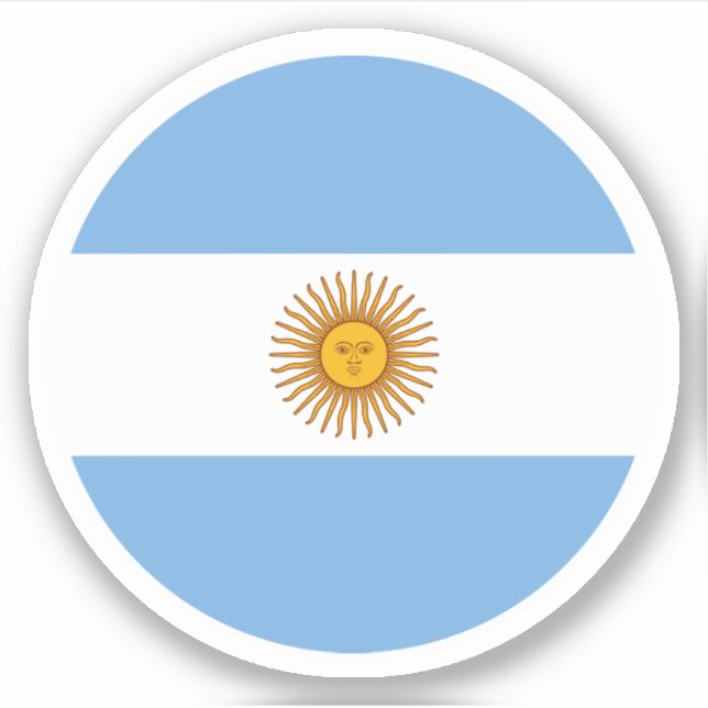 Argentinischer Flaggenrundkleber Aufkleber (Vorderseite)