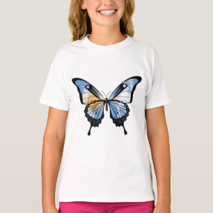 Argentinischer Frack-Schmetterlingsflaggenaufklebe T-Shirt