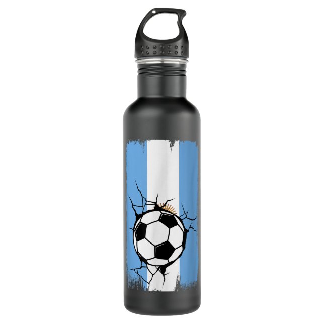 Argentinischer Fußball Edelstahlflasche (Vorderseite)