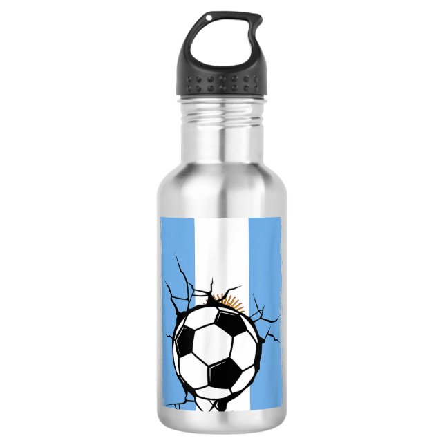 Argentinischer Fußball Edelstahlflasche (Vorderseite)