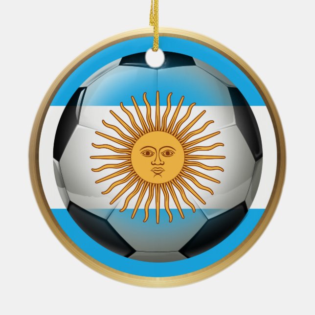 Argentinischer Fußballball Keramikornament (Hinten)