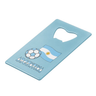 Argentinischer Fußballball und Flagge - Argentinie Geldbeutel Flaschenöffner