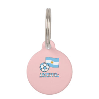Argentinischer Fußballball und Flagge Haustiermarke