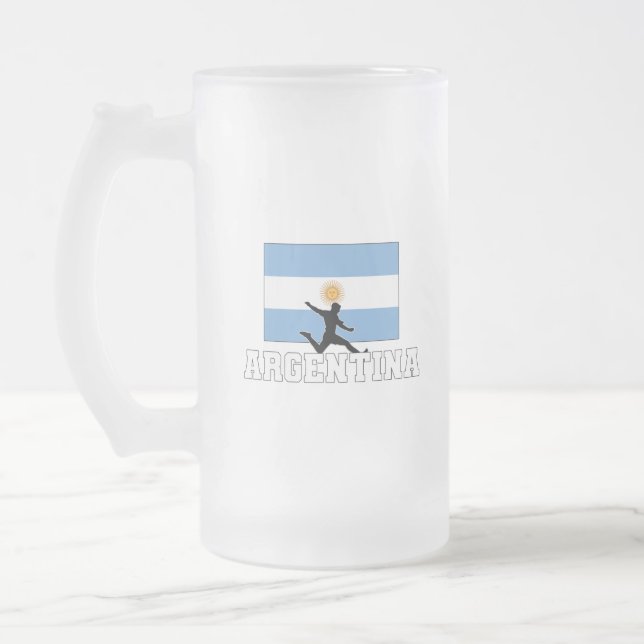 Argentinischer Fußballnationalmannschaftsglas Mattglas Bierglas (Links)