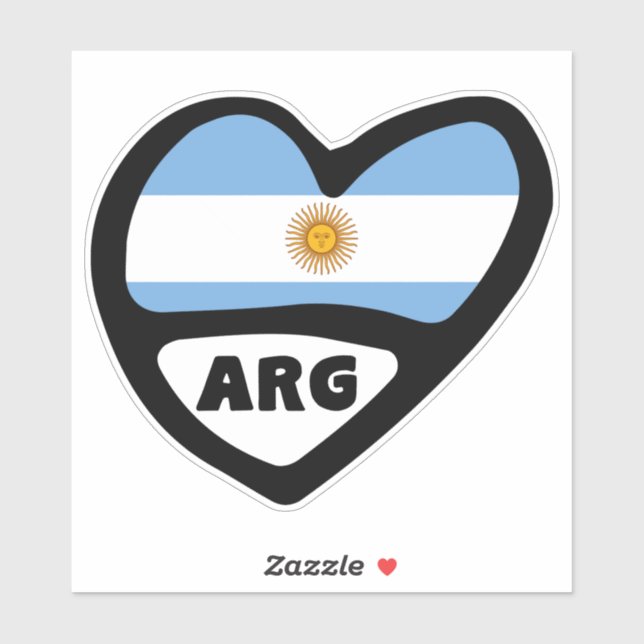 Argentinischer Ländercode Flaggenschwerpunkt ARG Aufkleber (Blatt)