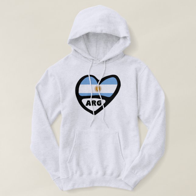 Argentinischer Ländercode Flaggenschwerpunkt ARG Hoodie (Design vorne)