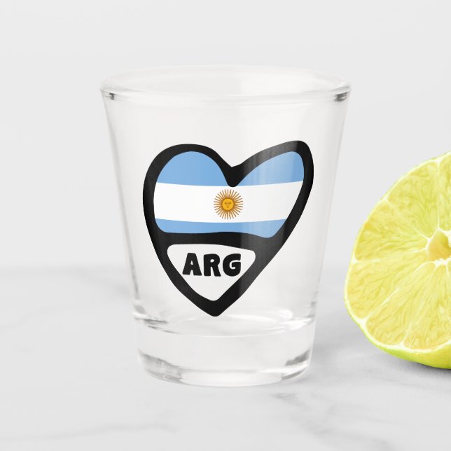 Argentinischer Ländercode Flaggenschwerpunkt ARG Schnapsglas (Vorderseite)