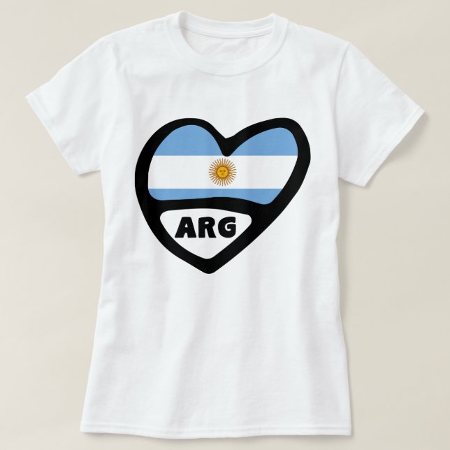 Argentinischer Ländercode Flaggenschwerpunkt ARG T-Shirt (Design vorne)