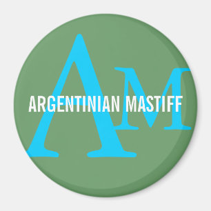 Argentinischer Mastiff-Zucht-Monogramm-Entwurf Magnet