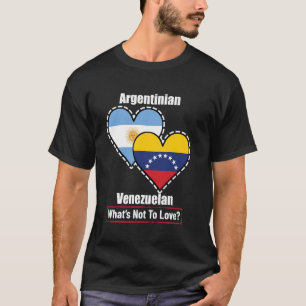 Argentinischer venezolanischer Herzflaggen Was gib T-Shirt
