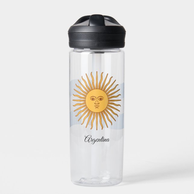 Argentinischer Wappen, Sonne, Flagge, Argentinien Trinkflasche (Vorderseite)