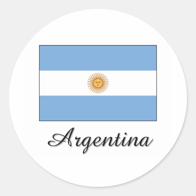 Argentinisches Flaggendesign Runder Aufkleber (Vorderseite)
