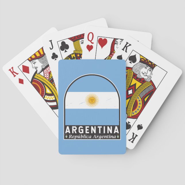 Argentinisches FlaggenEmblem erschüttert Vintag Spielkarten (Rückseite)
