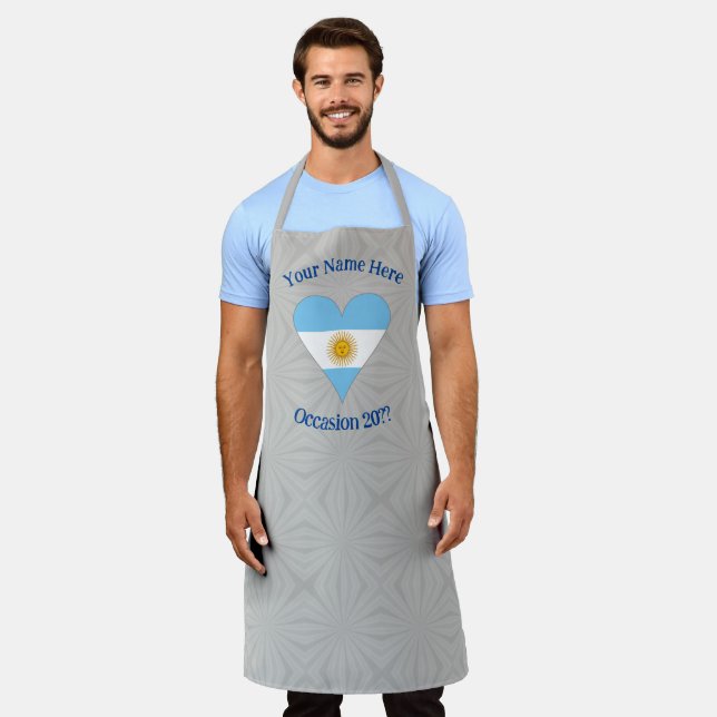 Argentinisches Flaggenherz Personalisiert Schürze (Getragen)