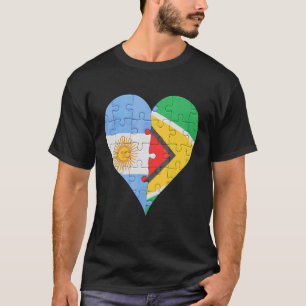 argentinisches guyanisches Flaggenherz T-Shirt
