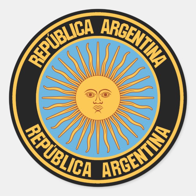 Argentinisches RundEmblem Runder Aufkleber (Vorderseite)